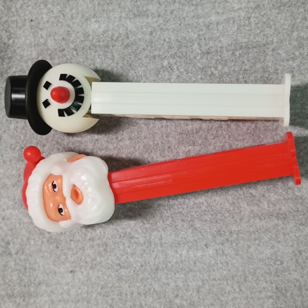 Vintage PEZ Santa Clause & Snowman Candy Dispensers Lot of 2